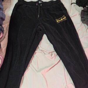Black Joggers with Gold Logo
